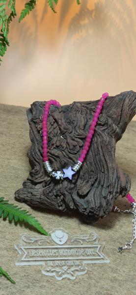 Halskette Pink Shamrock Komplettansicht